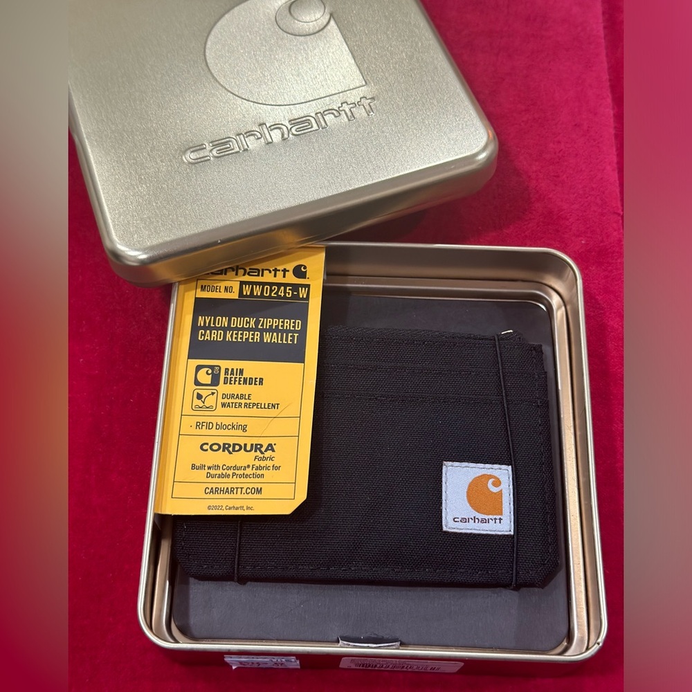 Carhartt Black 5 Slot Card Keeper Wallet New In Box